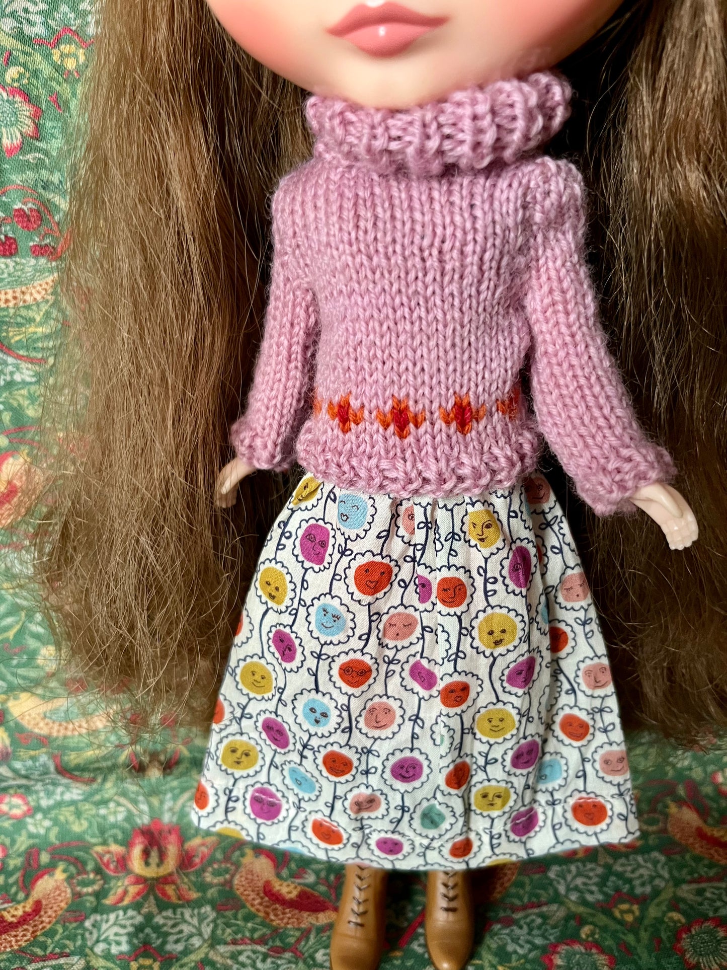 Liberty Dress & Daisy Sweater Set for Blythe Doll