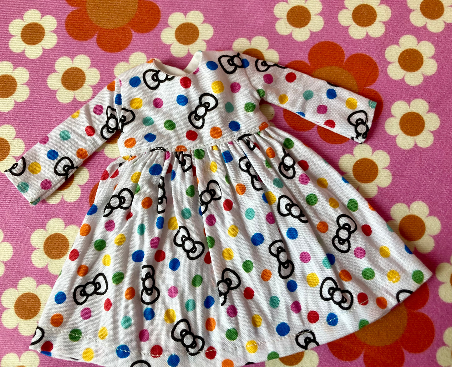 Cute Sanrio Hello Kitty Bow Japanese Print Dress for Blythe Doll