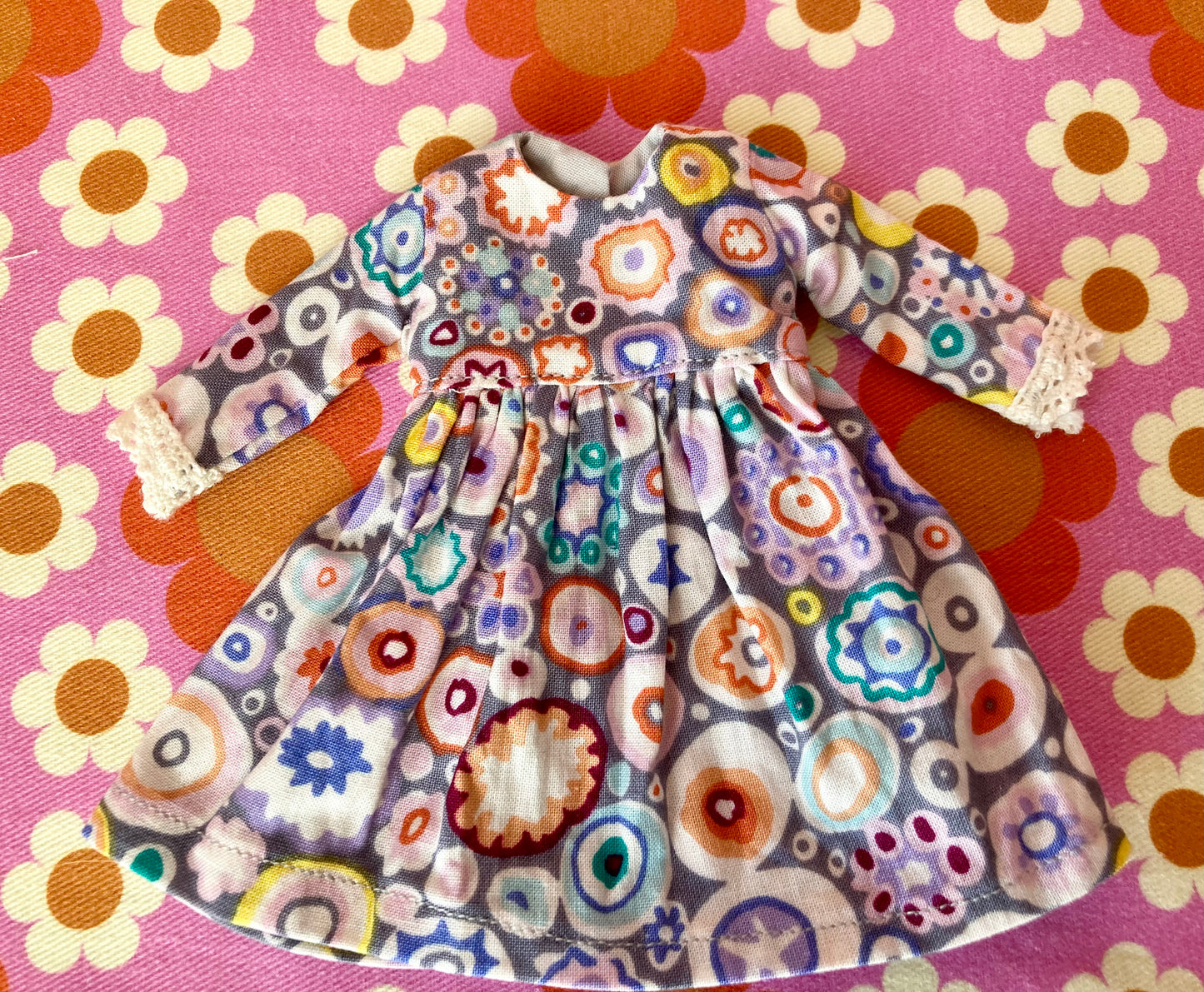 Paperweight Grey Long Sleeve Dress for Blythe Doll