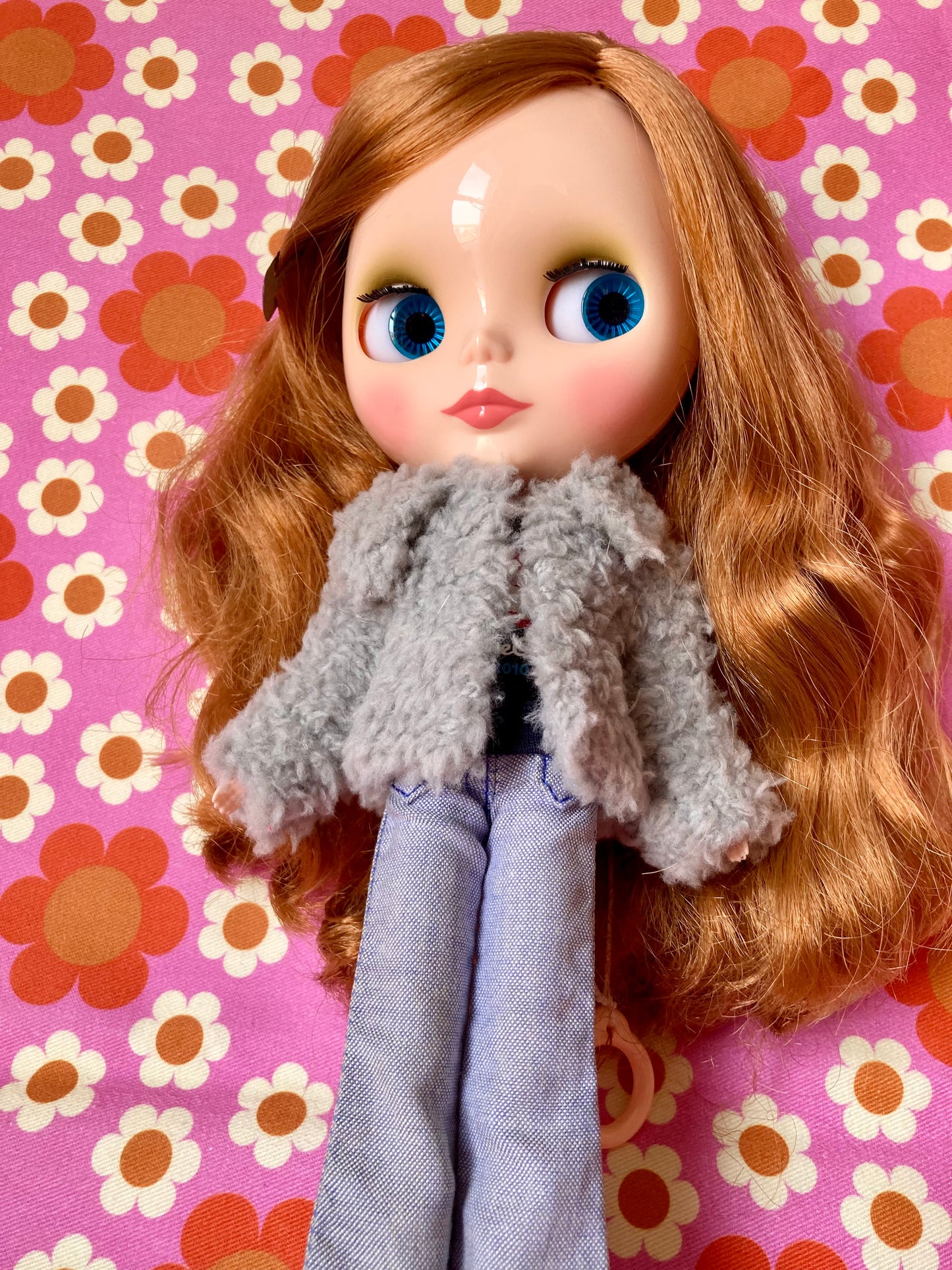 Knitted Furry Coat for Blythe Doll