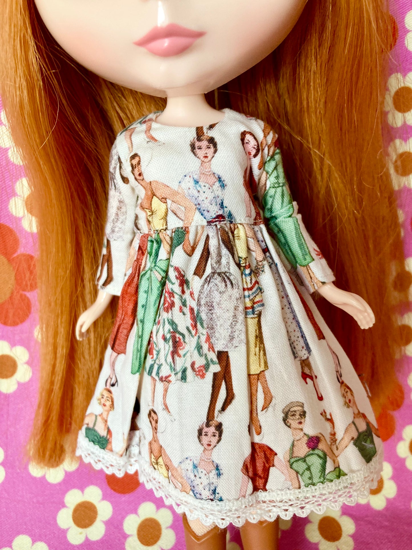 Fashion Print Dress Vintage Illustrations