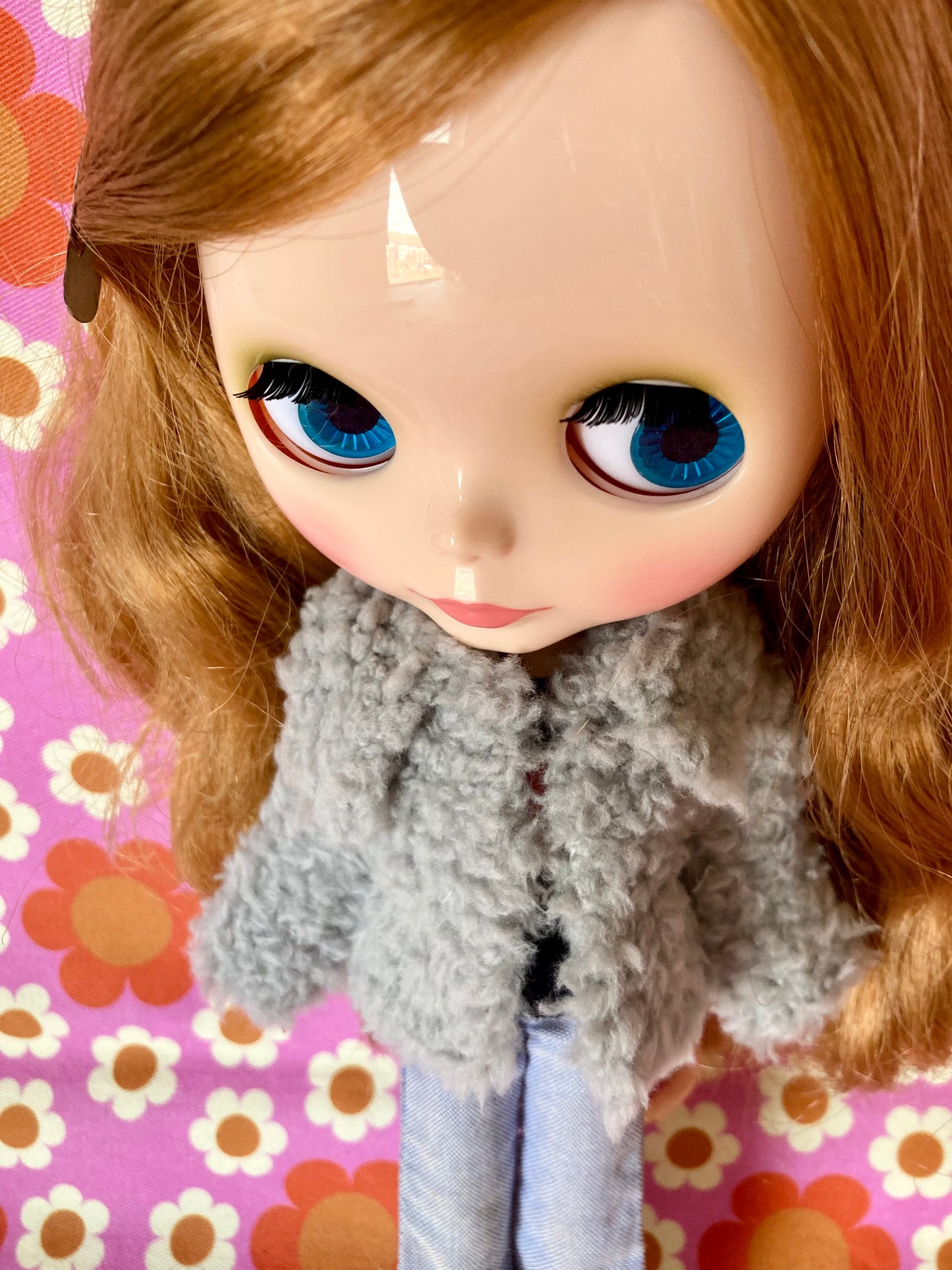 Knitted Furry Coat for Blythe Doll