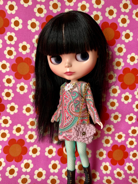 Liberty Corduroy Shift dress with sleeves & Bag which opens