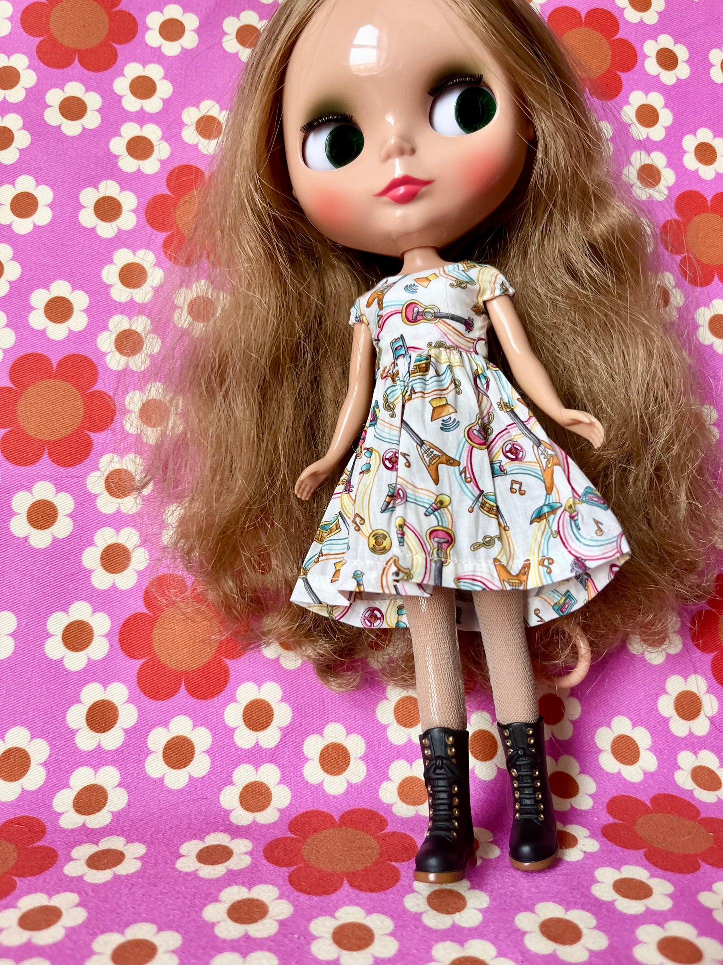 Liberty Cap Sleeve Dress for Blythe Doll