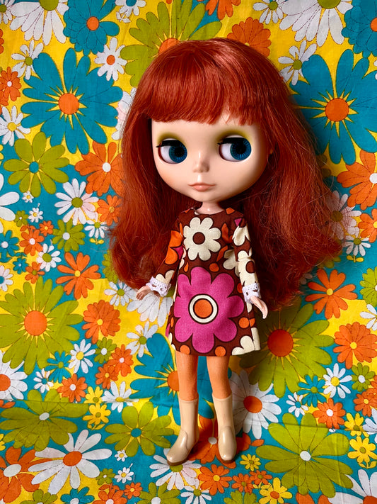 Alice Apple Mod Shift dress with sleeves OOAK