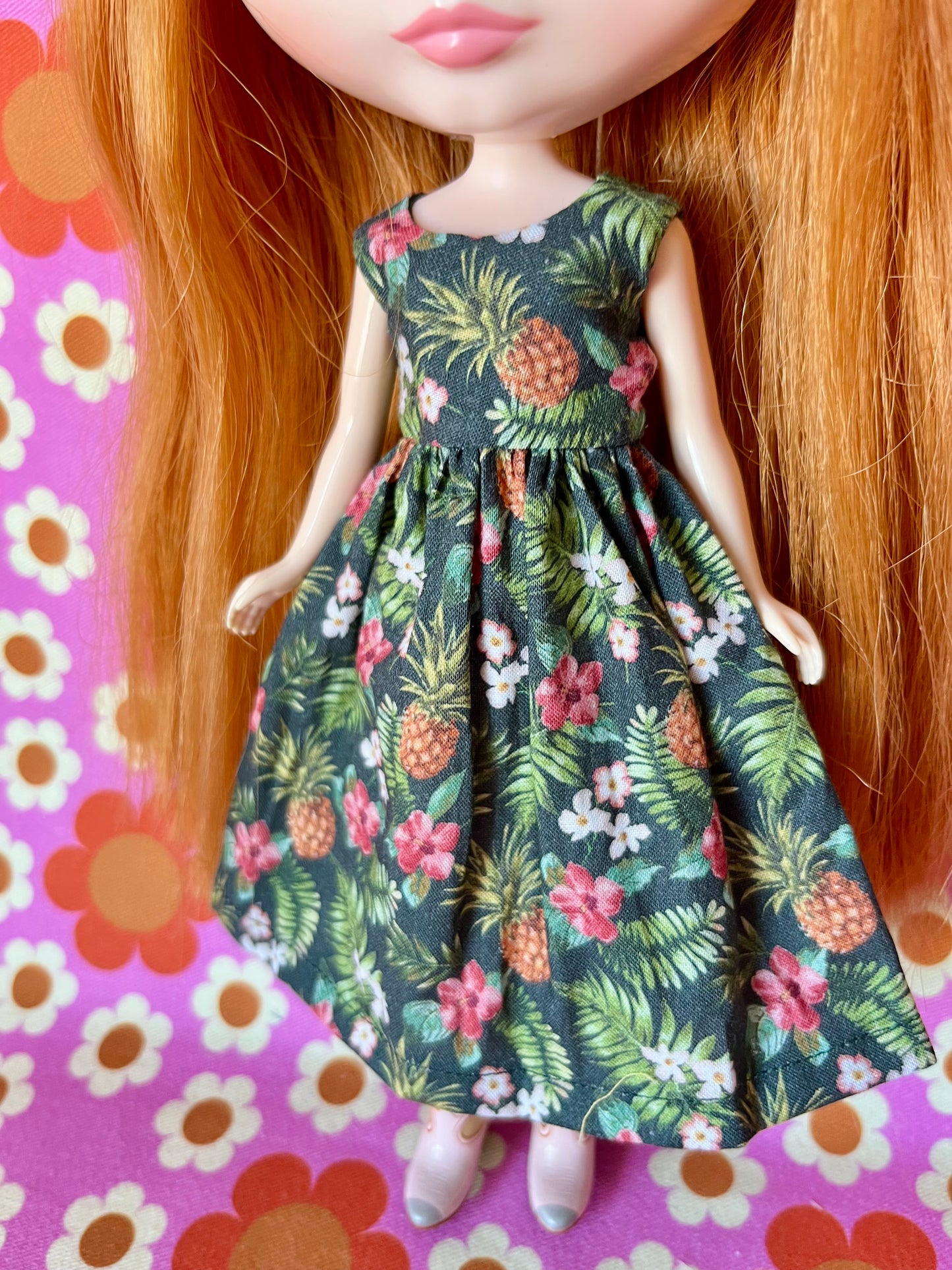 Pineapple Summer Simple Sleeveless Dress for Blythe