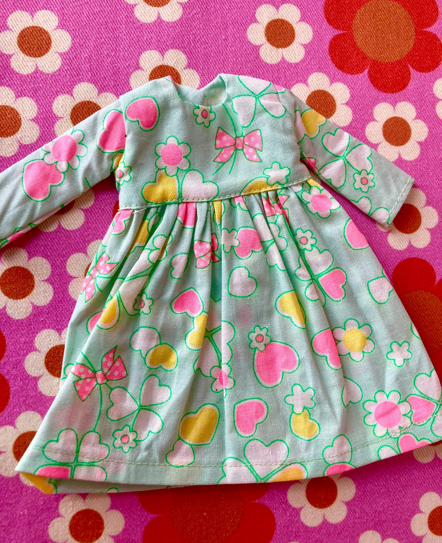 Antique Pink Cute Daisy Clover Dress for Blythe Doll