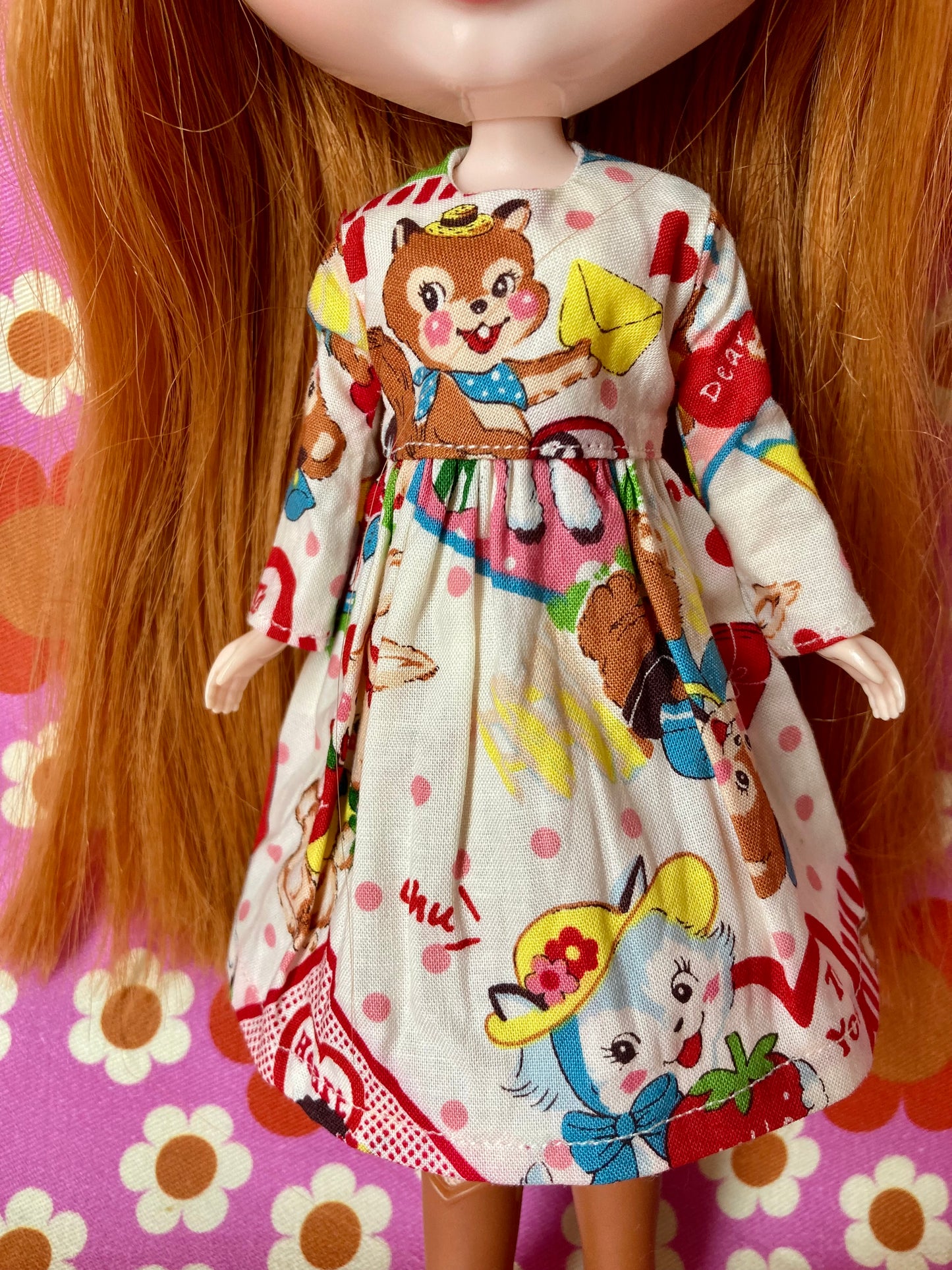 Squirrel Delivery Cute Dress for Blythe Doll
