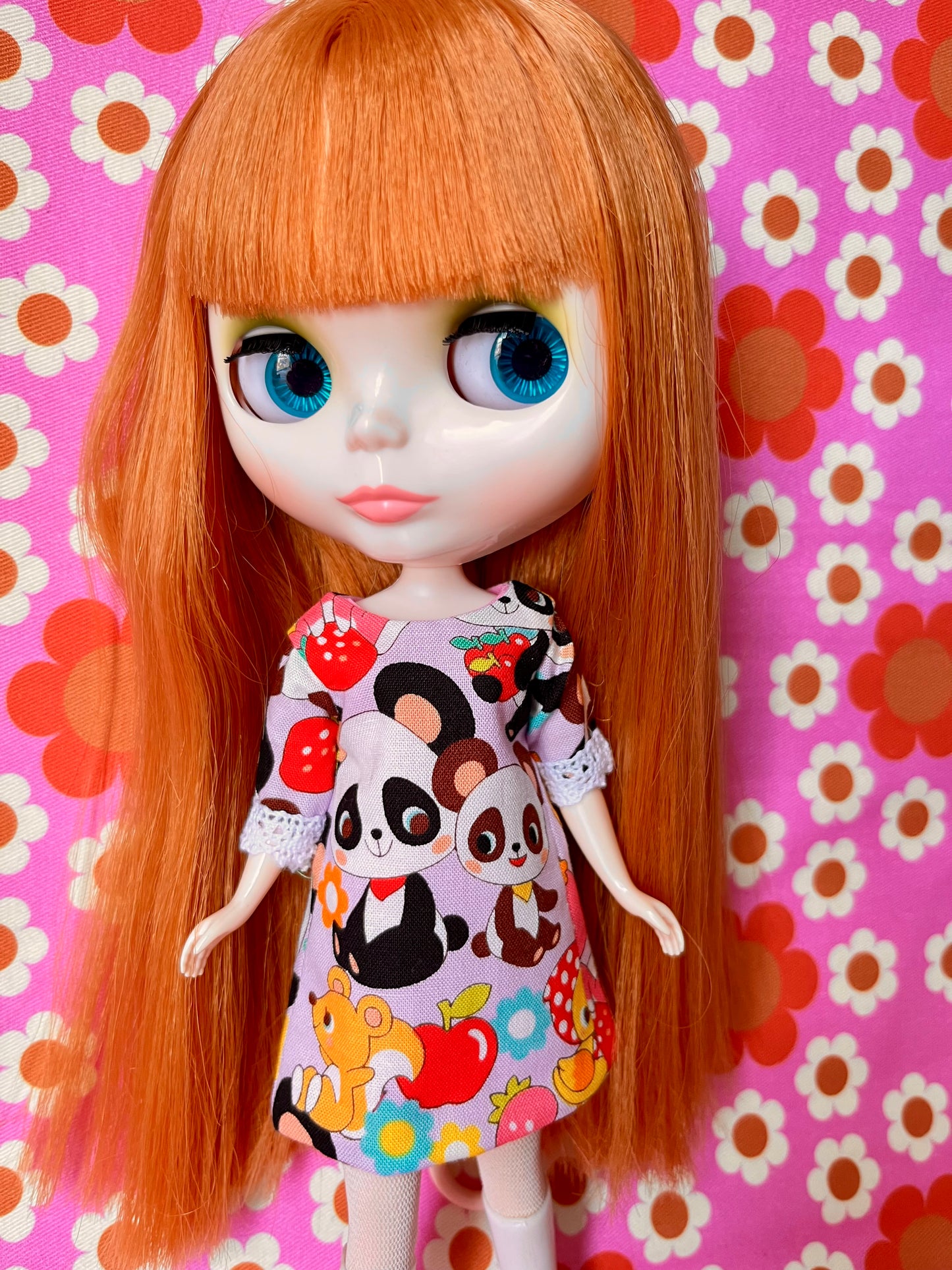 Cute Panda Shift dress with sleeves