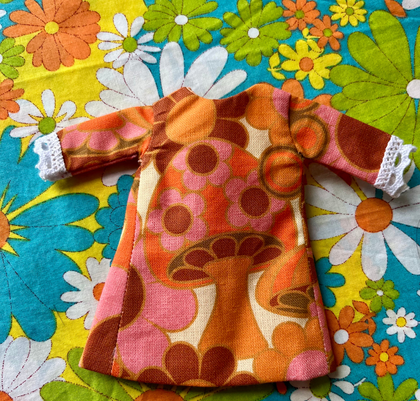 Alice Apple Mod Shift dress with sleeves OOAK