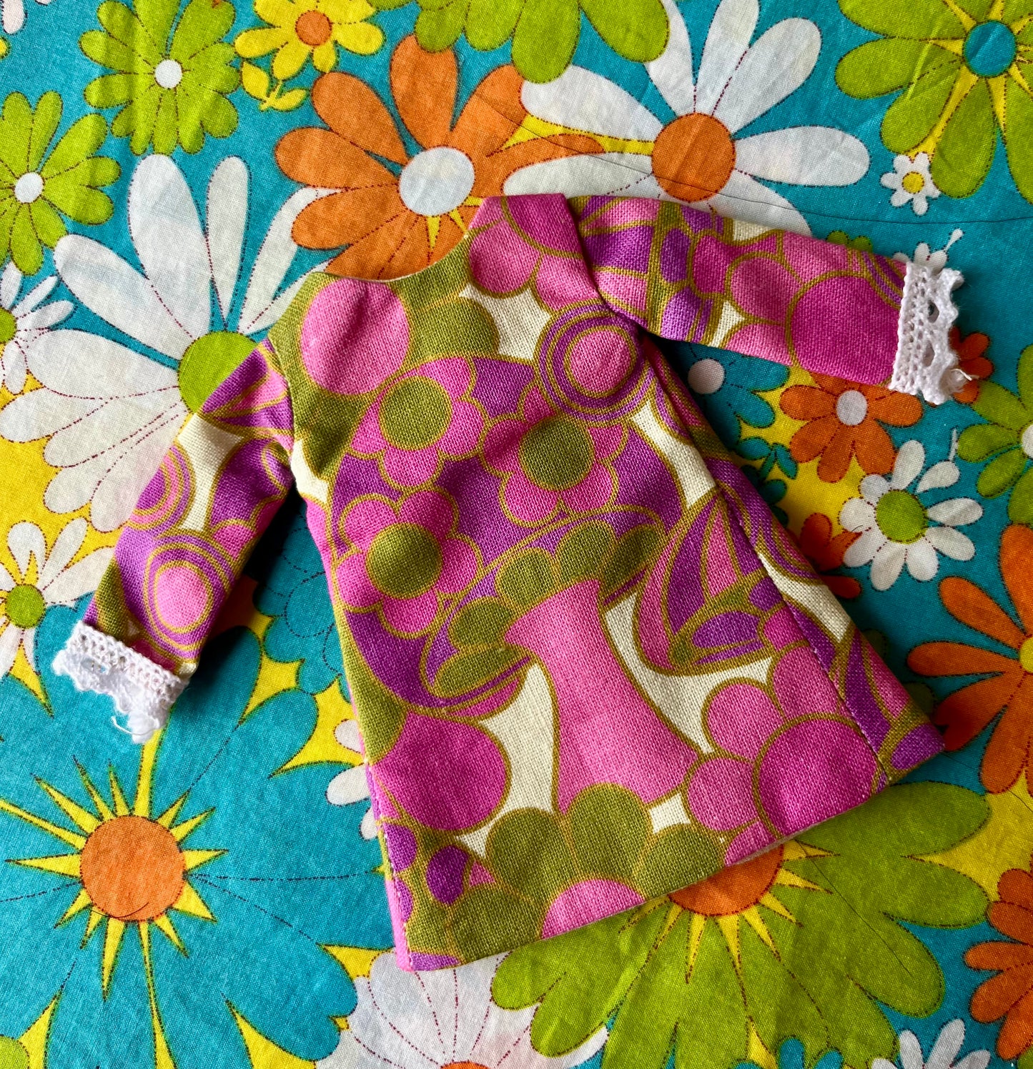 Alice Apple Mod Shift dress with sleeves OOAK