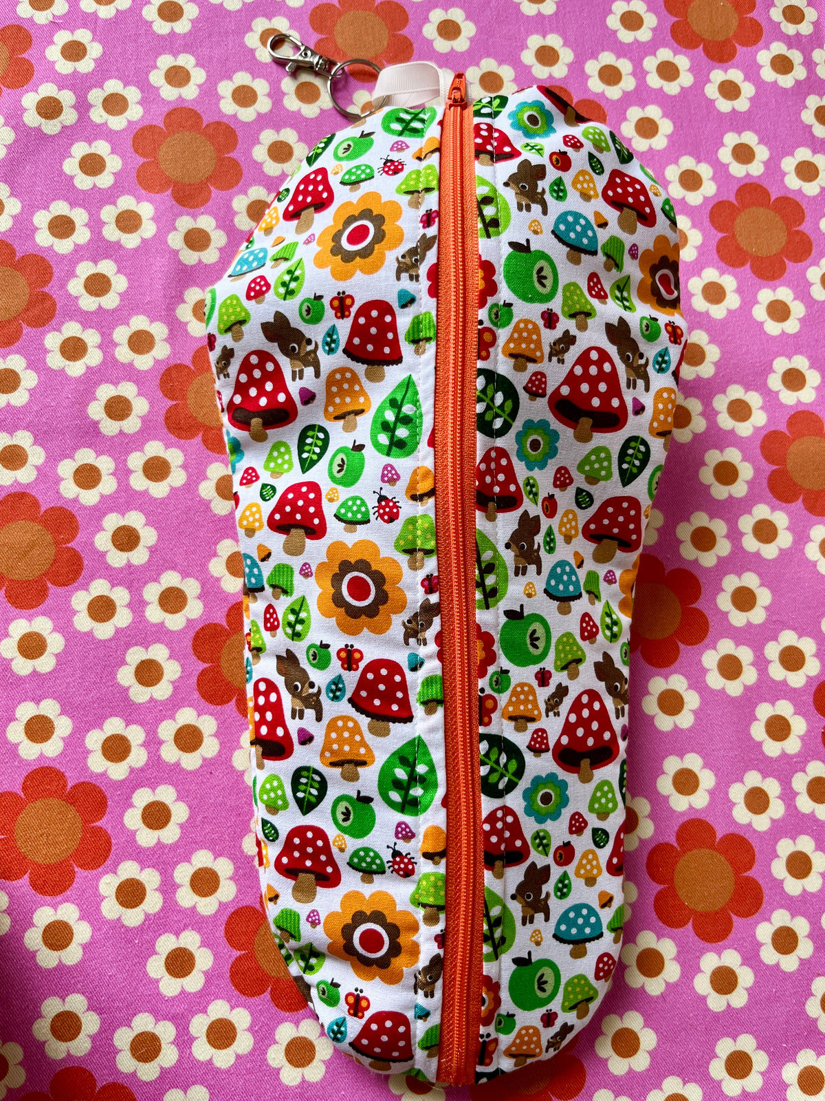 Mushroom print fabric Blythe Doll Cary Case Neo-Blythe size