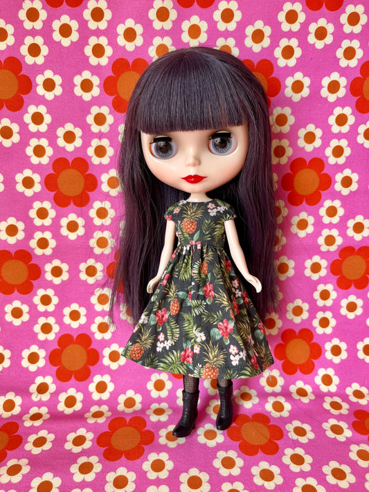Pineapple Summer Cap Sleeve Dress for Blythe Doll
