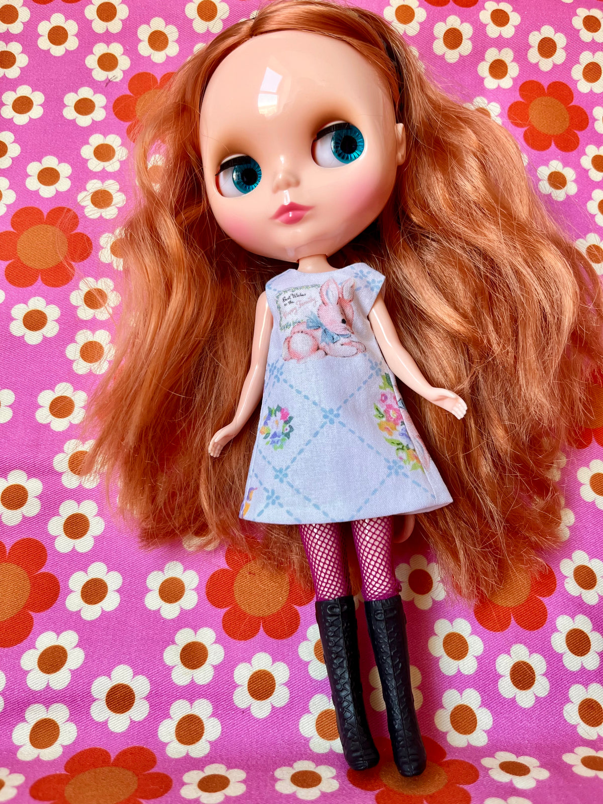 Cute Bunny Print Mod Cilla Shift dress