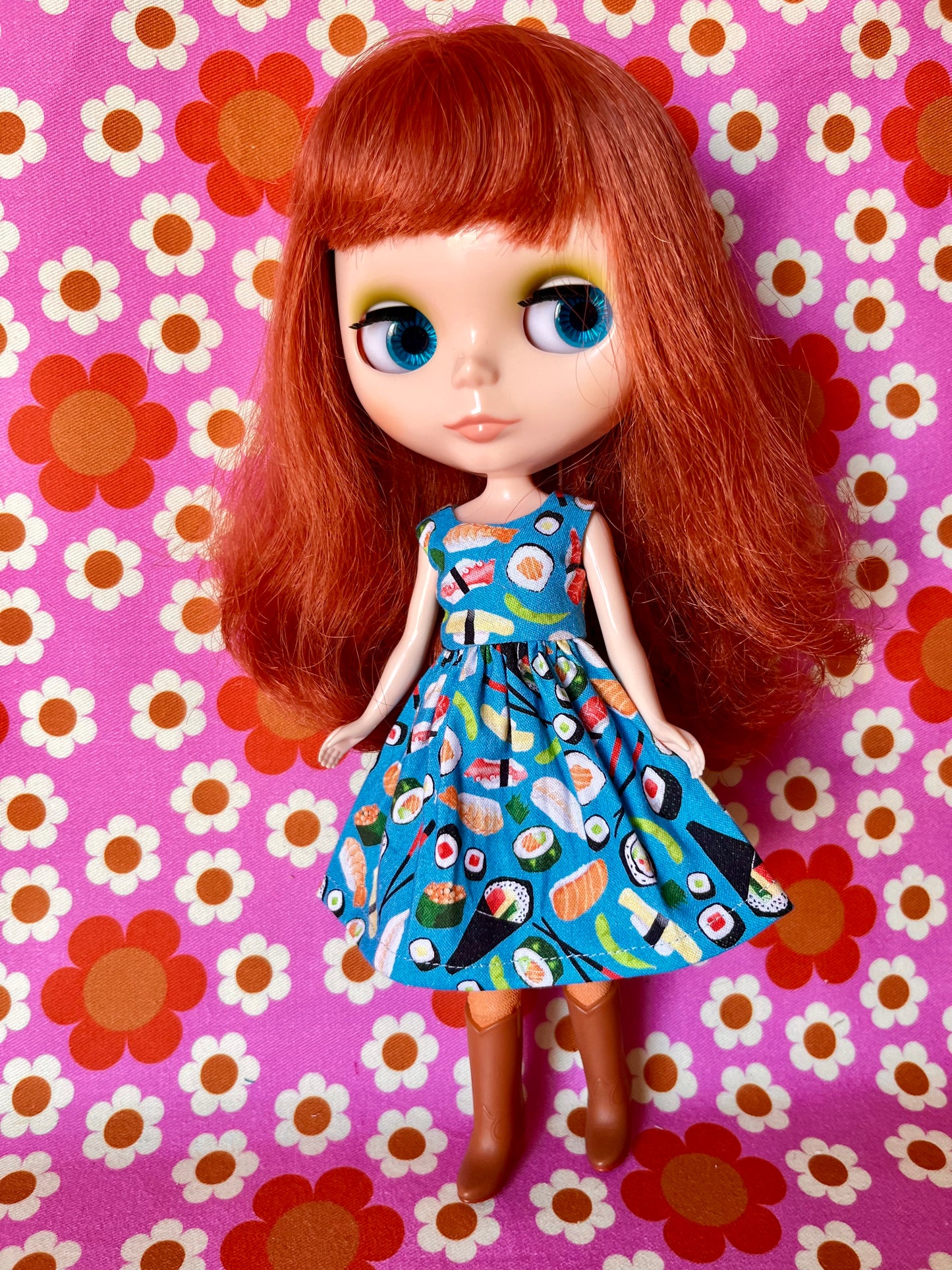 Sushi Summer Simple Sleeveless Dress for Blythe