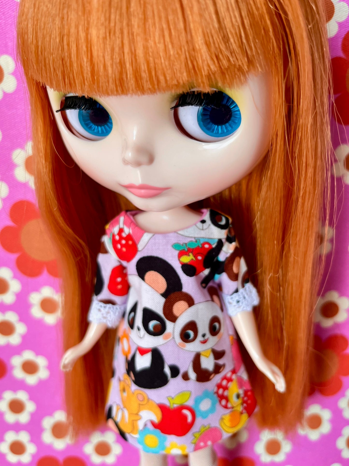 Cute Panda Shift dress with sleeves