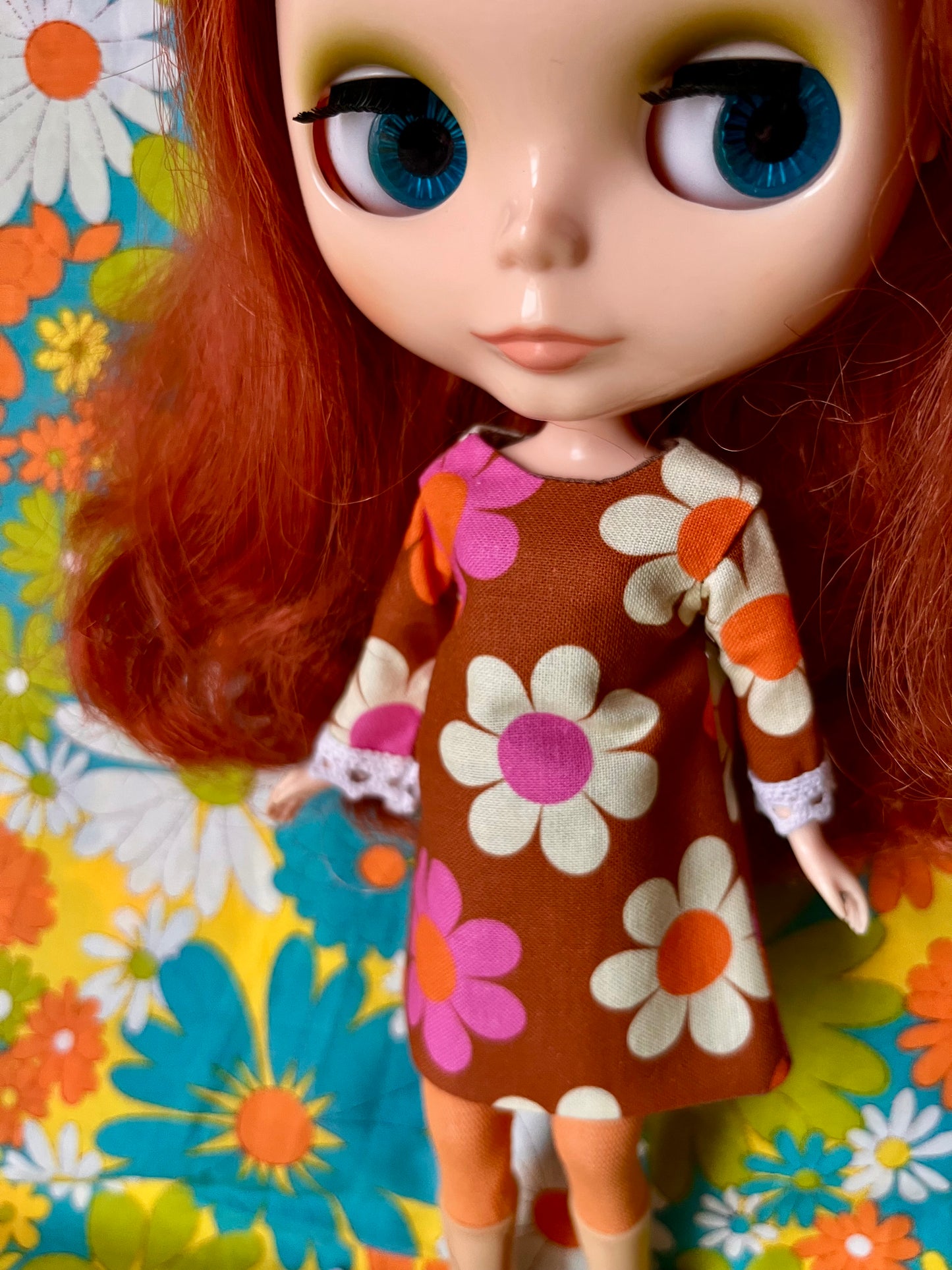 Alice Apple Mod Shift dress with sleeves OOAK