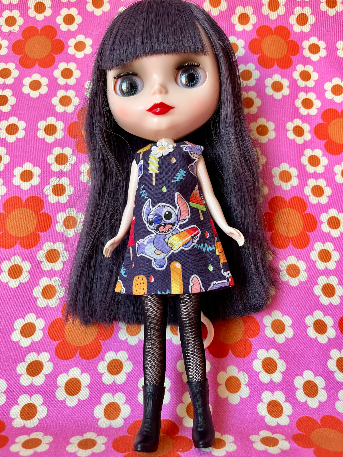 Stitch Print Mod Cilla Shift dress