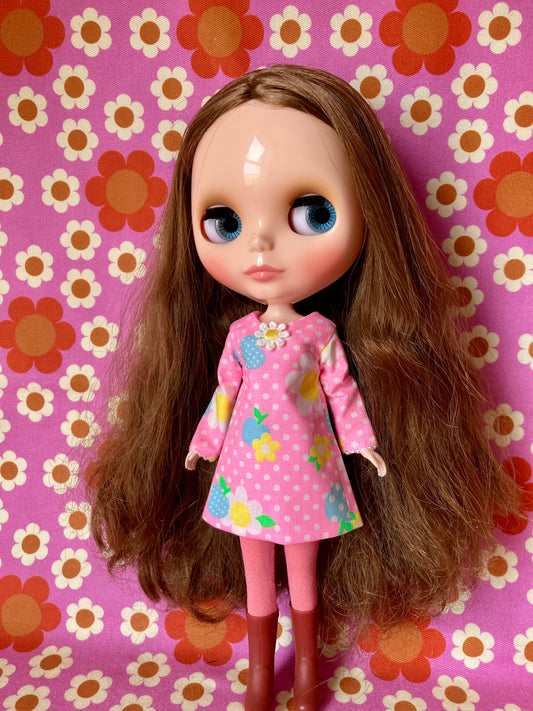 Neon Daisy Mod Shift dress with sleeves