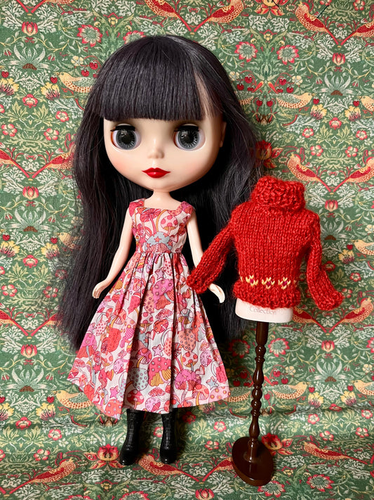 Liberty Dress & Daisy Sweater Set for Blythe Doll