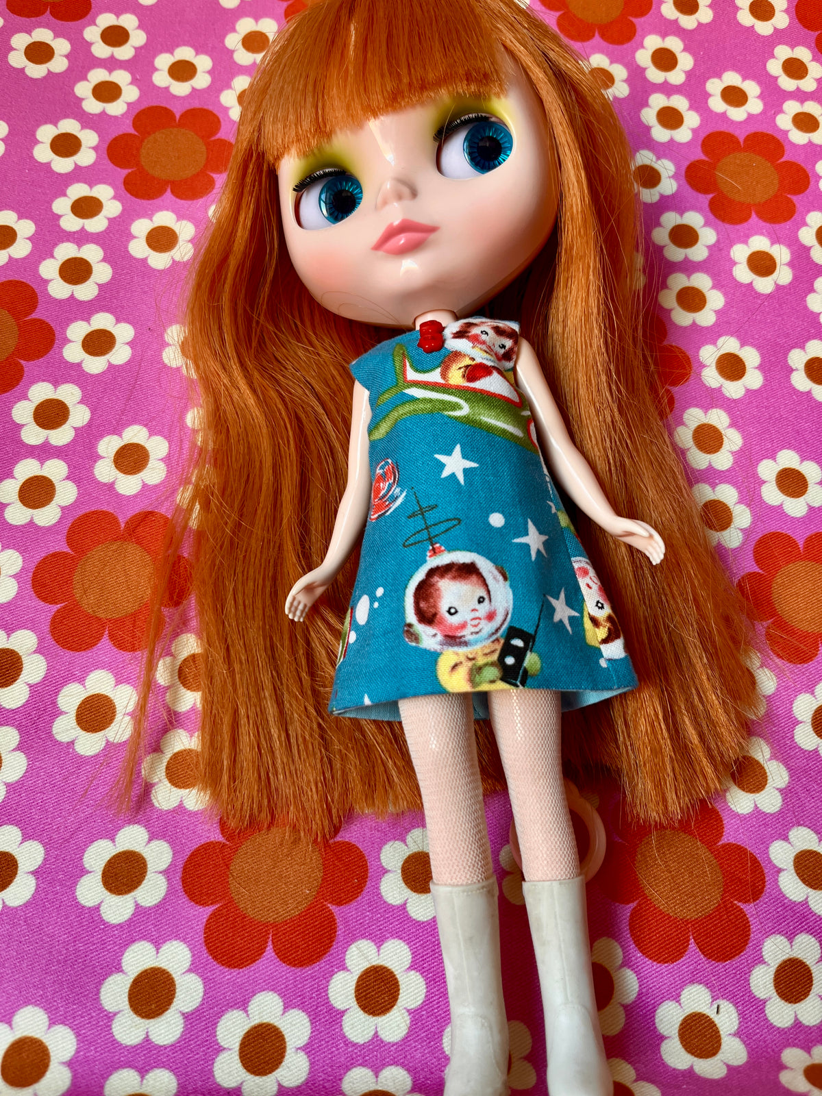 Rocket Rascals Print Mod Cilla Shift dress