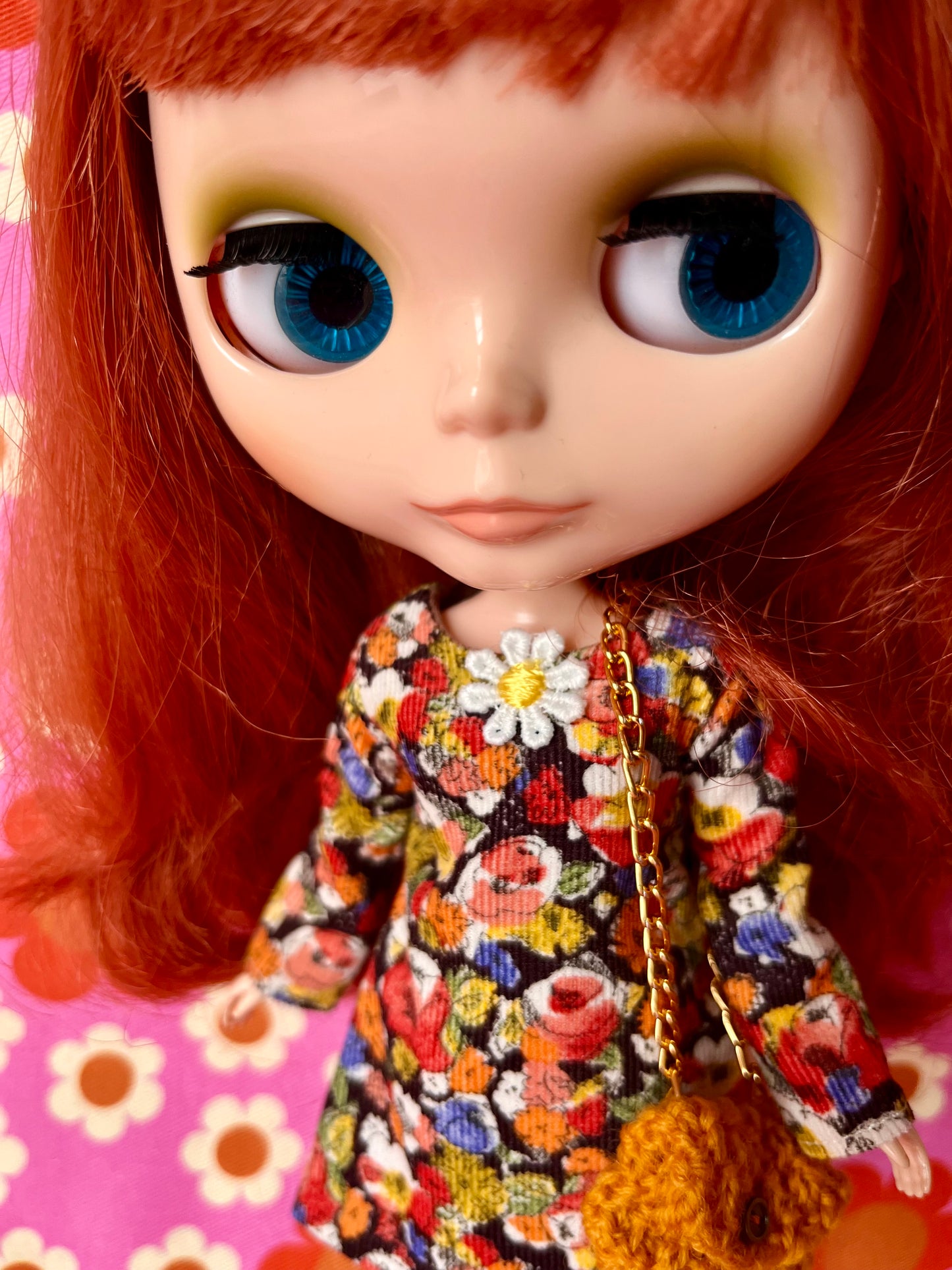 Liberty Corduroy Shift dress with sleeves & Bag which opens