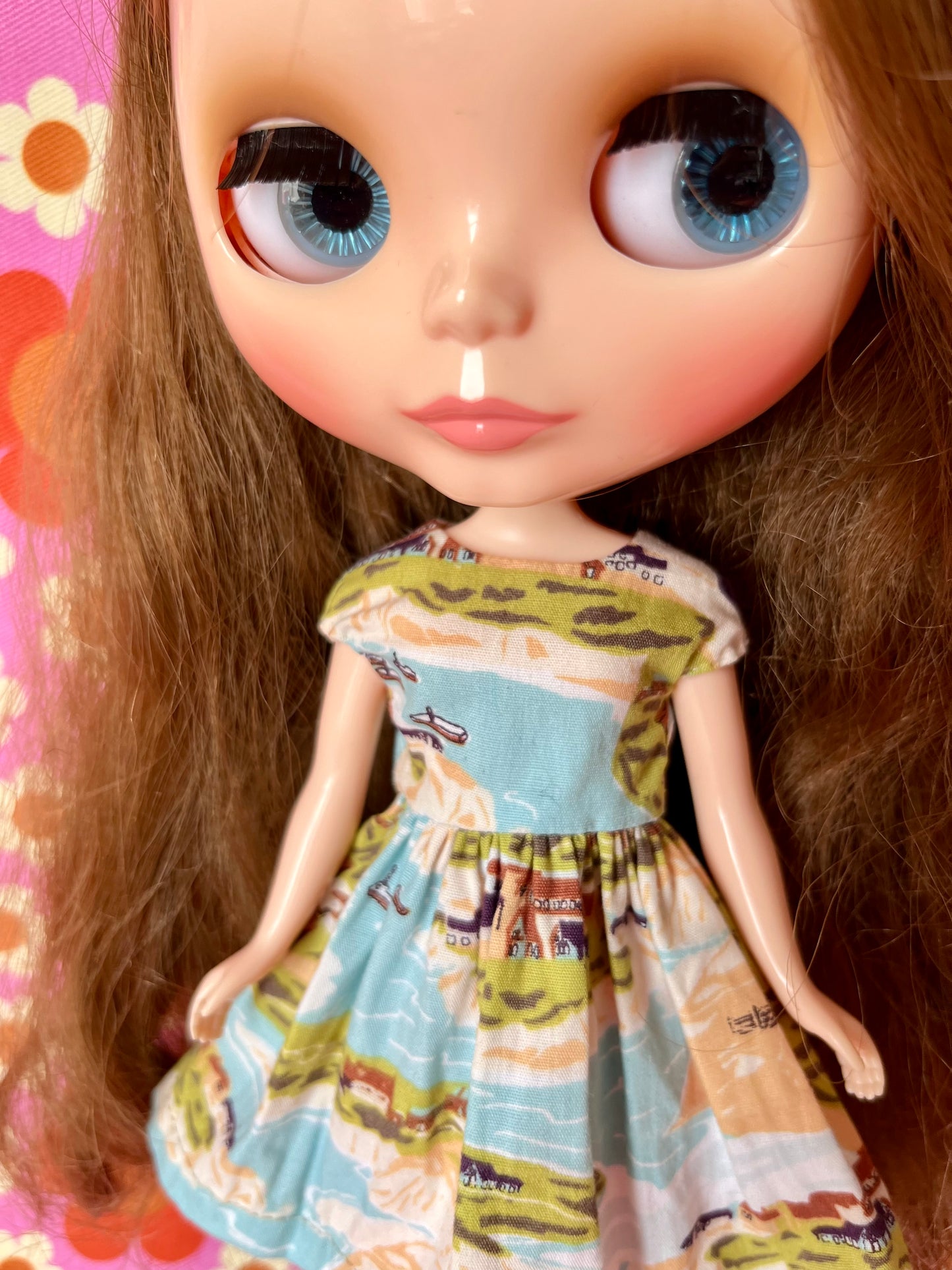 St Ives Summer Cap Sleeve Dress for Blythe Doll