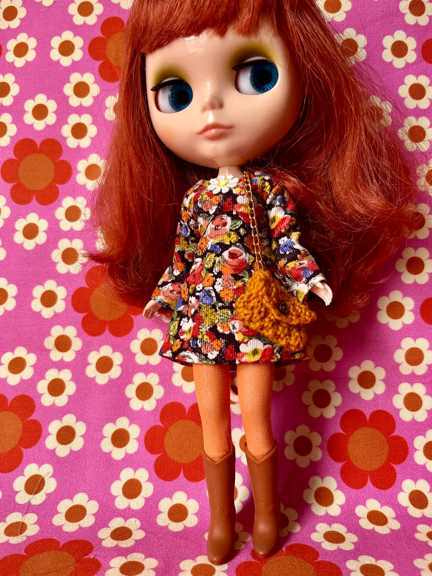 Liberty Corduroy Shift dress with sleeves & Bag which opens