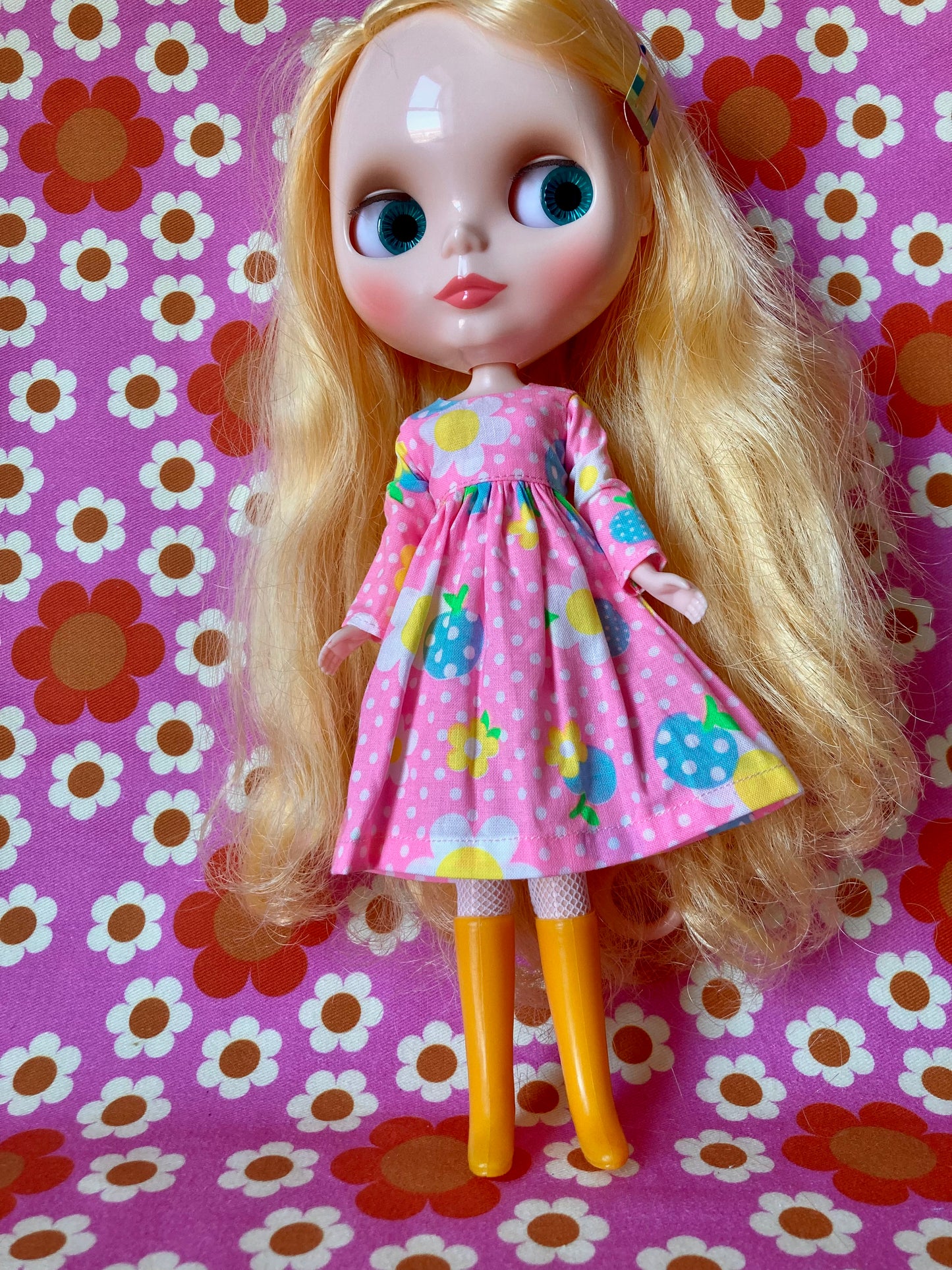 Pink Daisy Long Sleeve Dress for Blythe Dollar