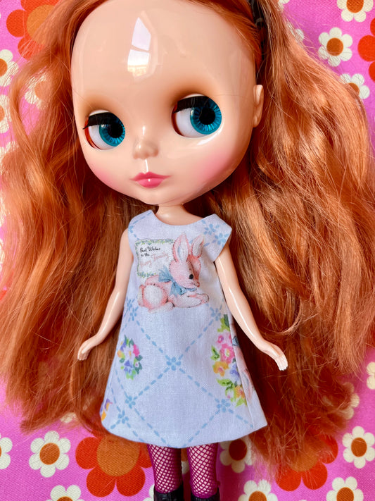 Cute Bunny Print Mod Cilla Shift dress