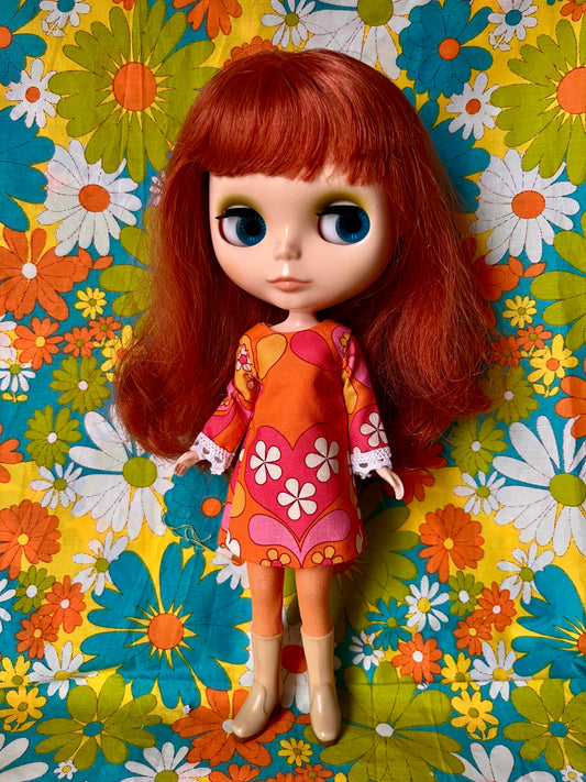 Alice Apple Mod Shift dress with sleeves OOAK