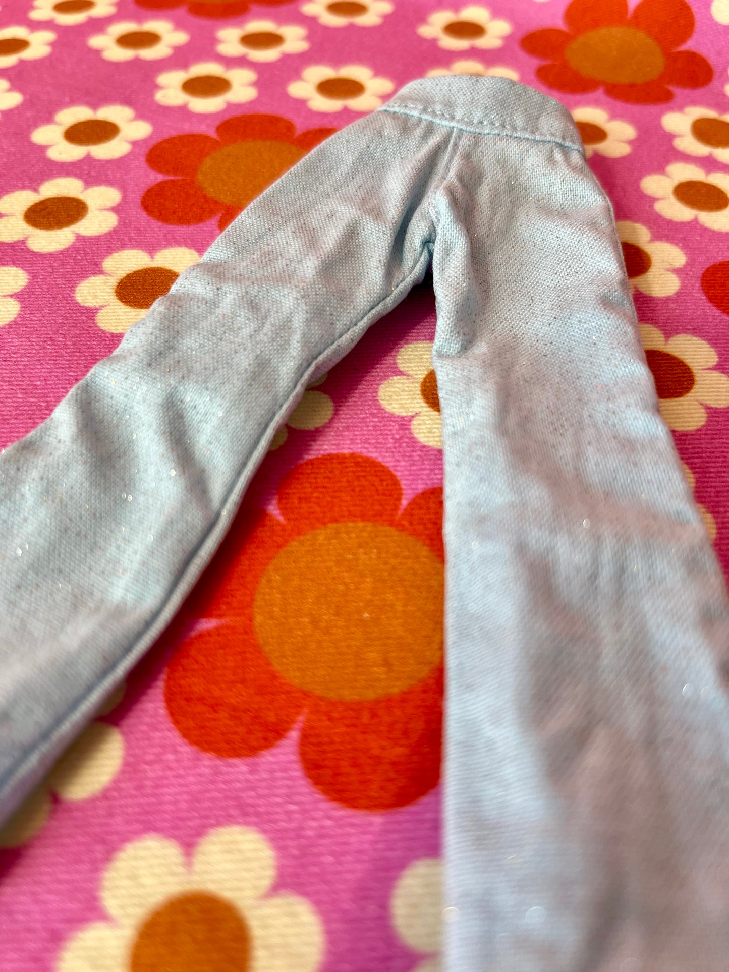 Blue Glitter Sparkle Flared Jeans Trousers for Blythe Doll Limited!