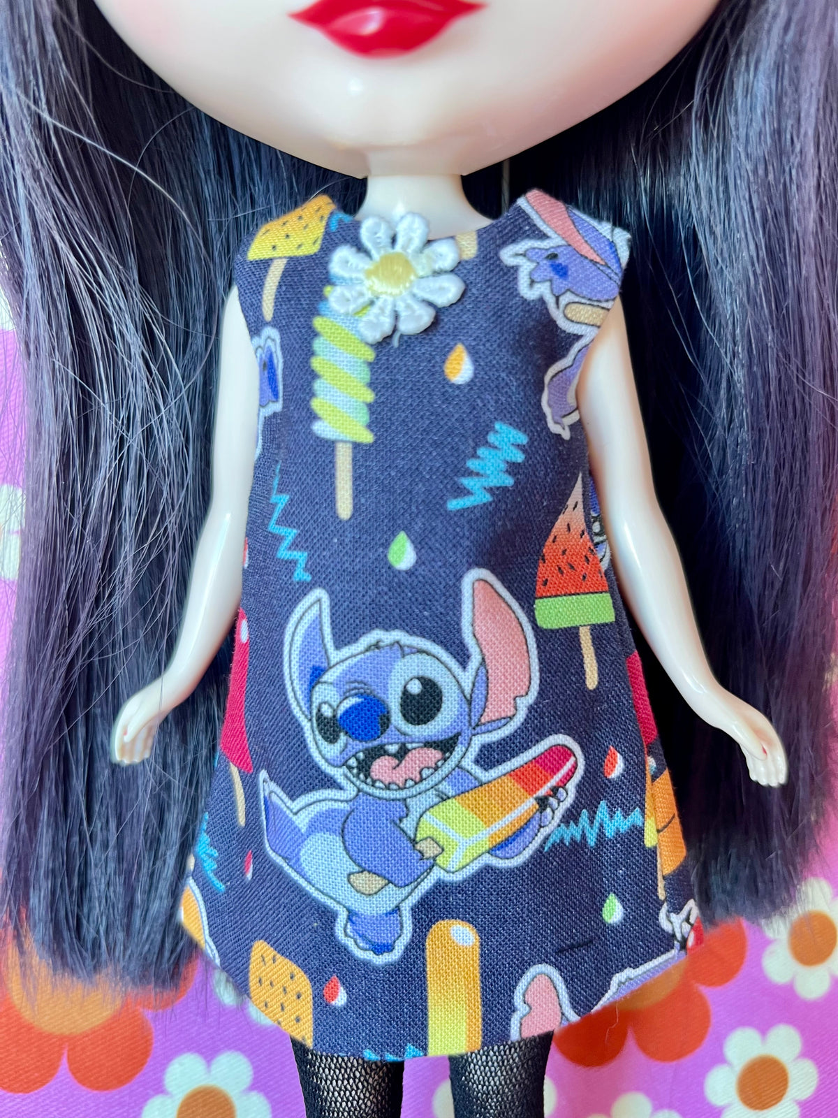 Stitch Print Mod Cilla Shift dress