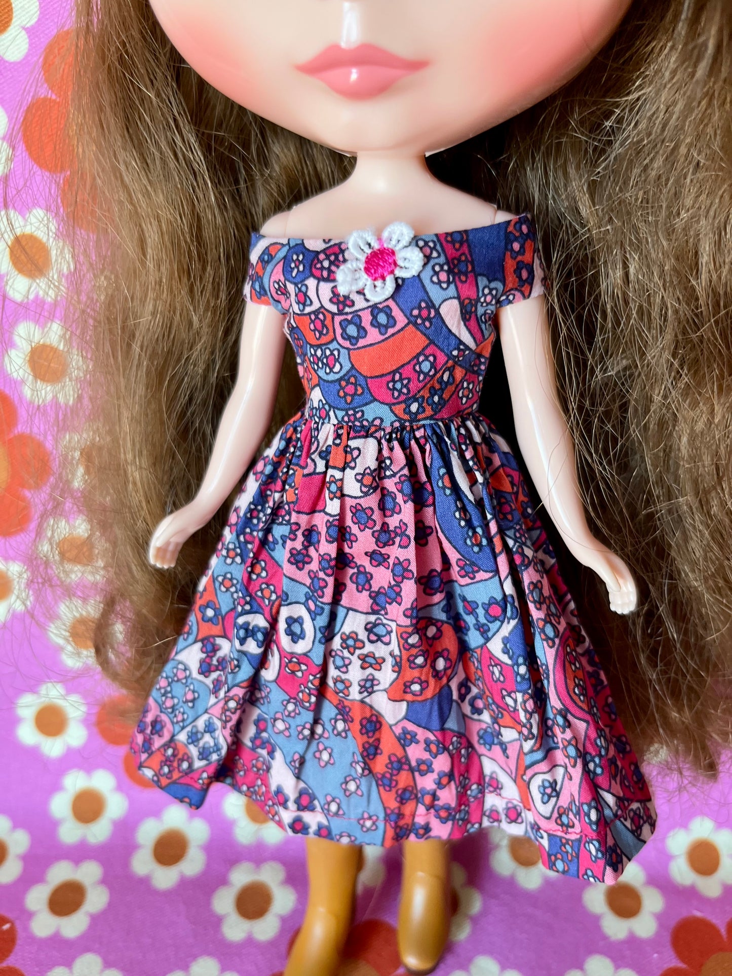 Liberty Off shoulder Sleeve Dress for Blythe Doll