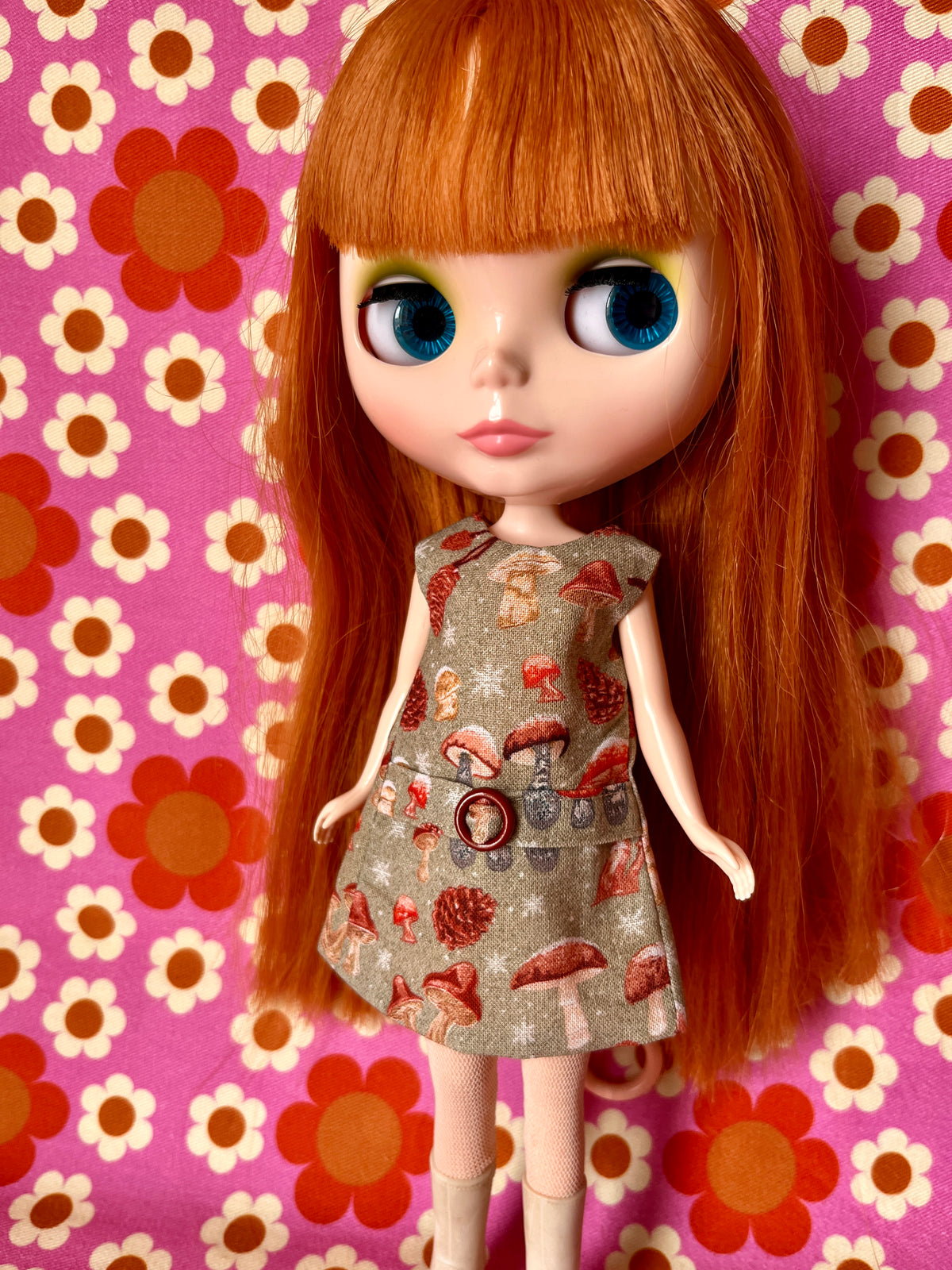 Woodland Mushroom Mod Cilla Shift dress