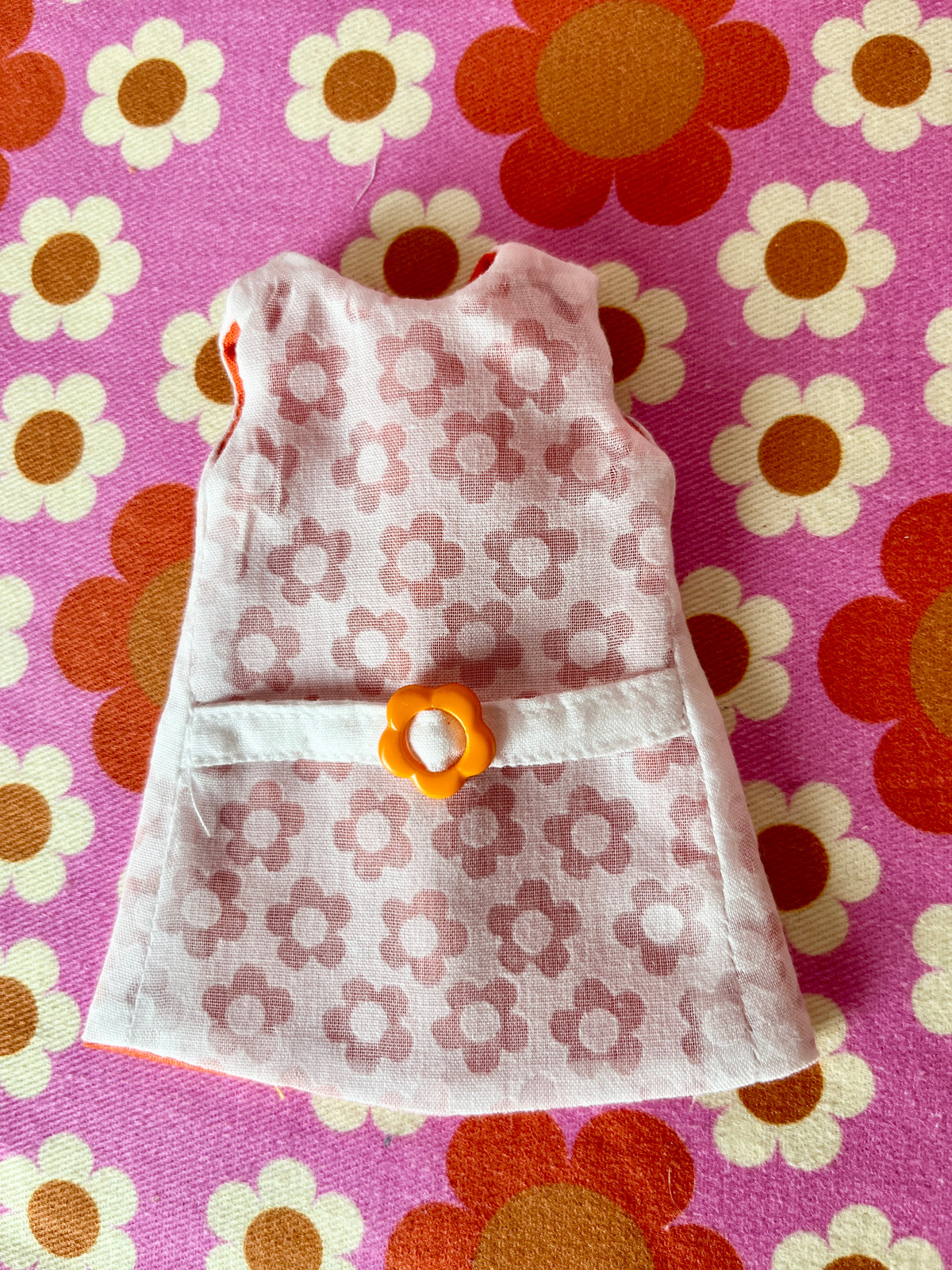 Orange Daisy Buckle Mod Cilla Shift dress