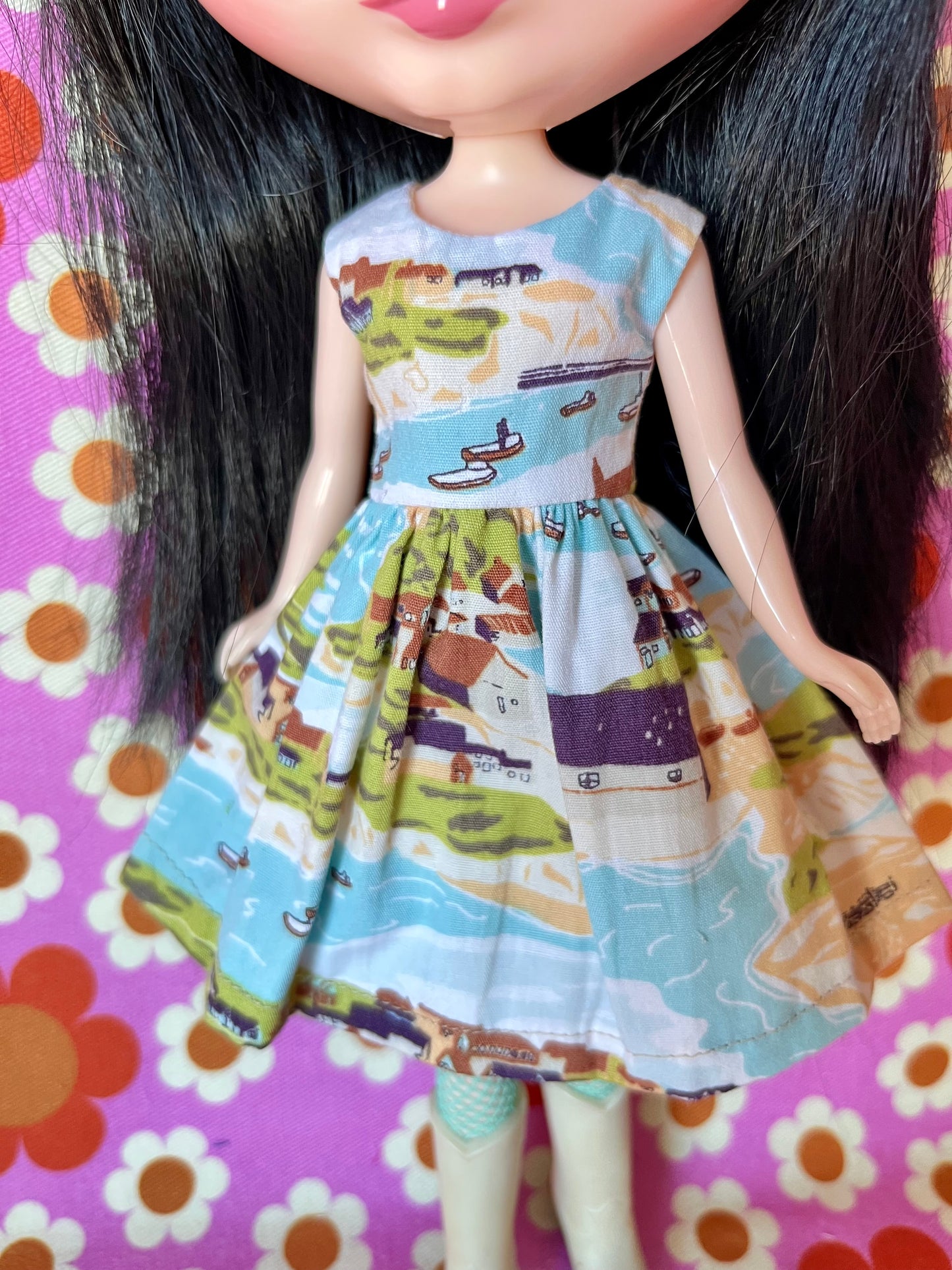 Seaside Coast Summer Simple Sleeveless Dress for Blythe