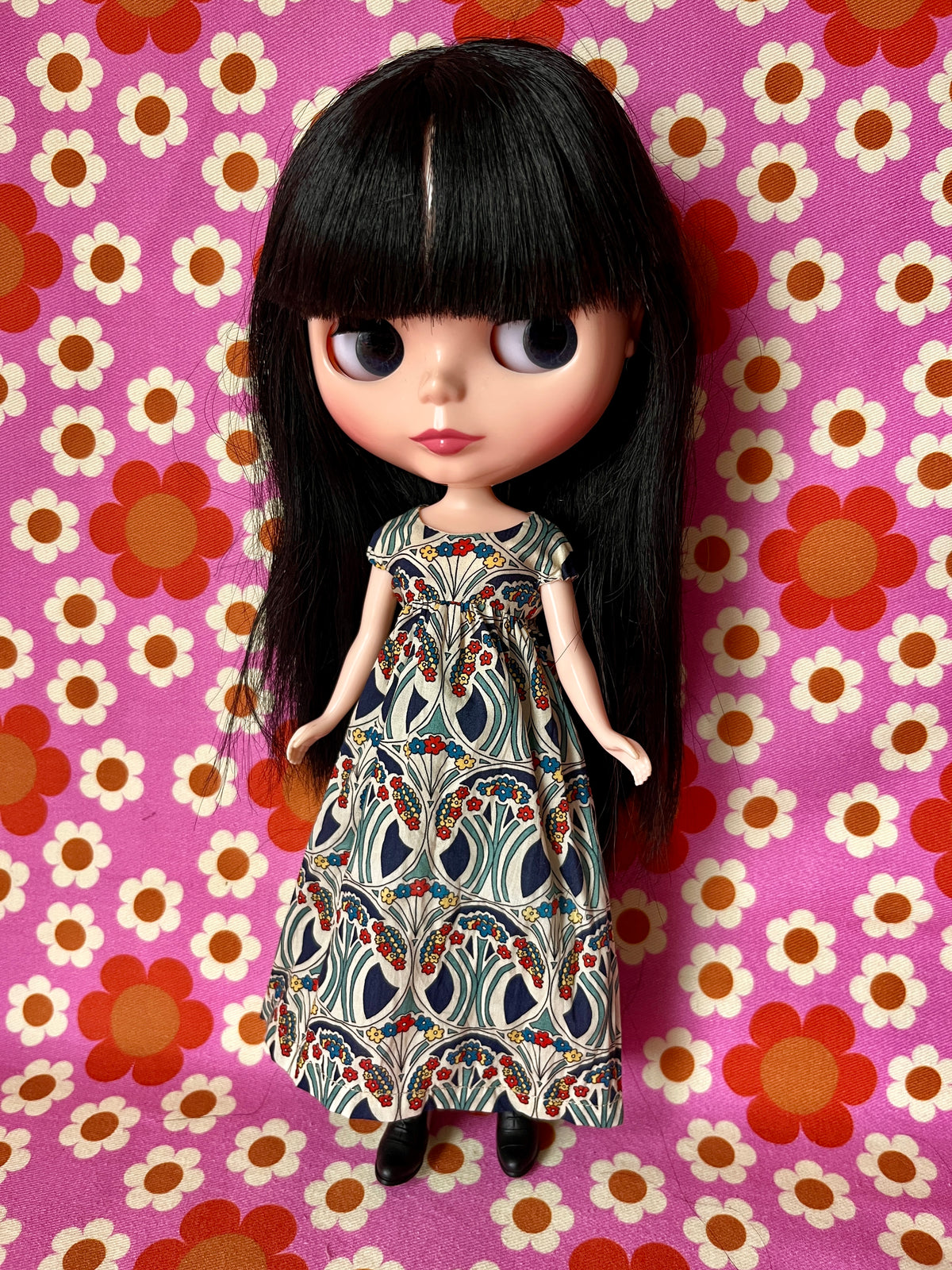 Goth Austen Liberty Regency Dress for Blythe Doll Tudor Tulip Mauverina