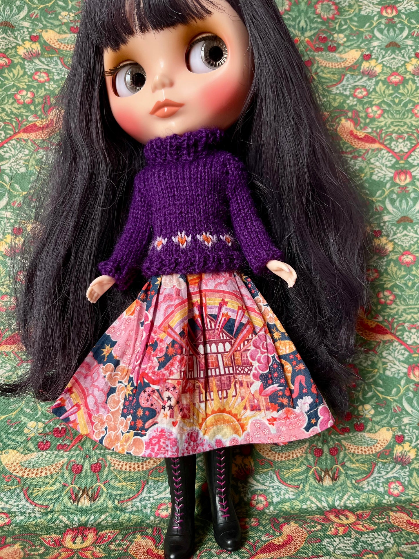 Liberty Dress & Daisy Sweater Set for Blythe Doll
