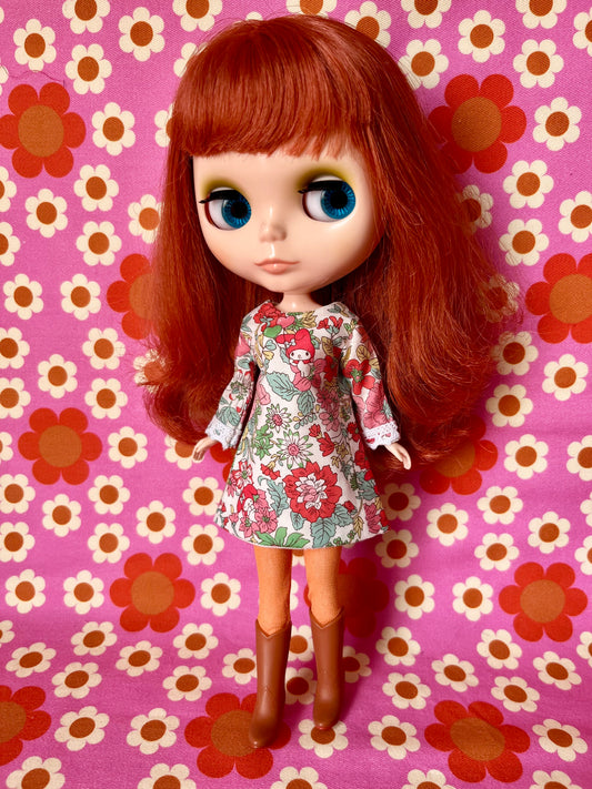 Red My Melody Sanrio Liberty Limited Edition Shift Dress for Blythe Doll