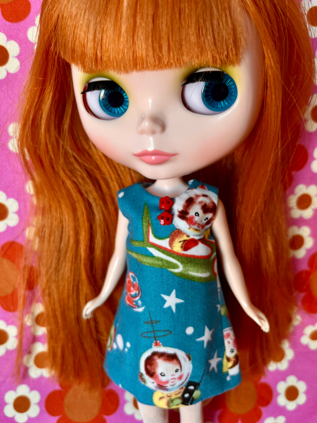 Rocket Rascals Print Mod Cilla Shift dress