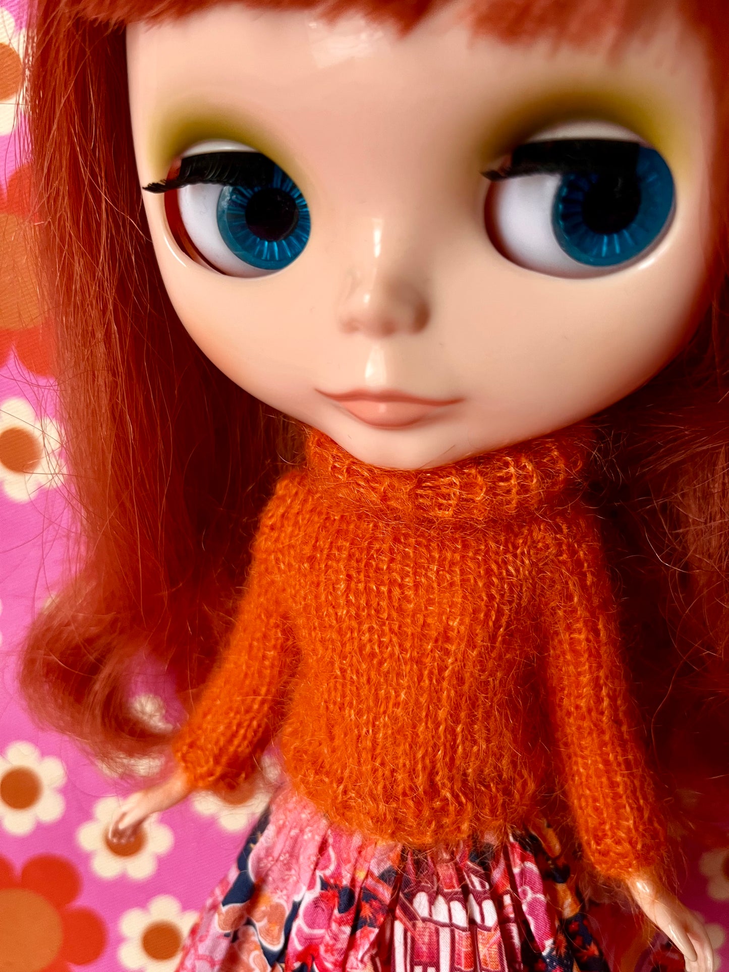 Liberty Skirt & Mohair Sweater Set for Blythe Doll