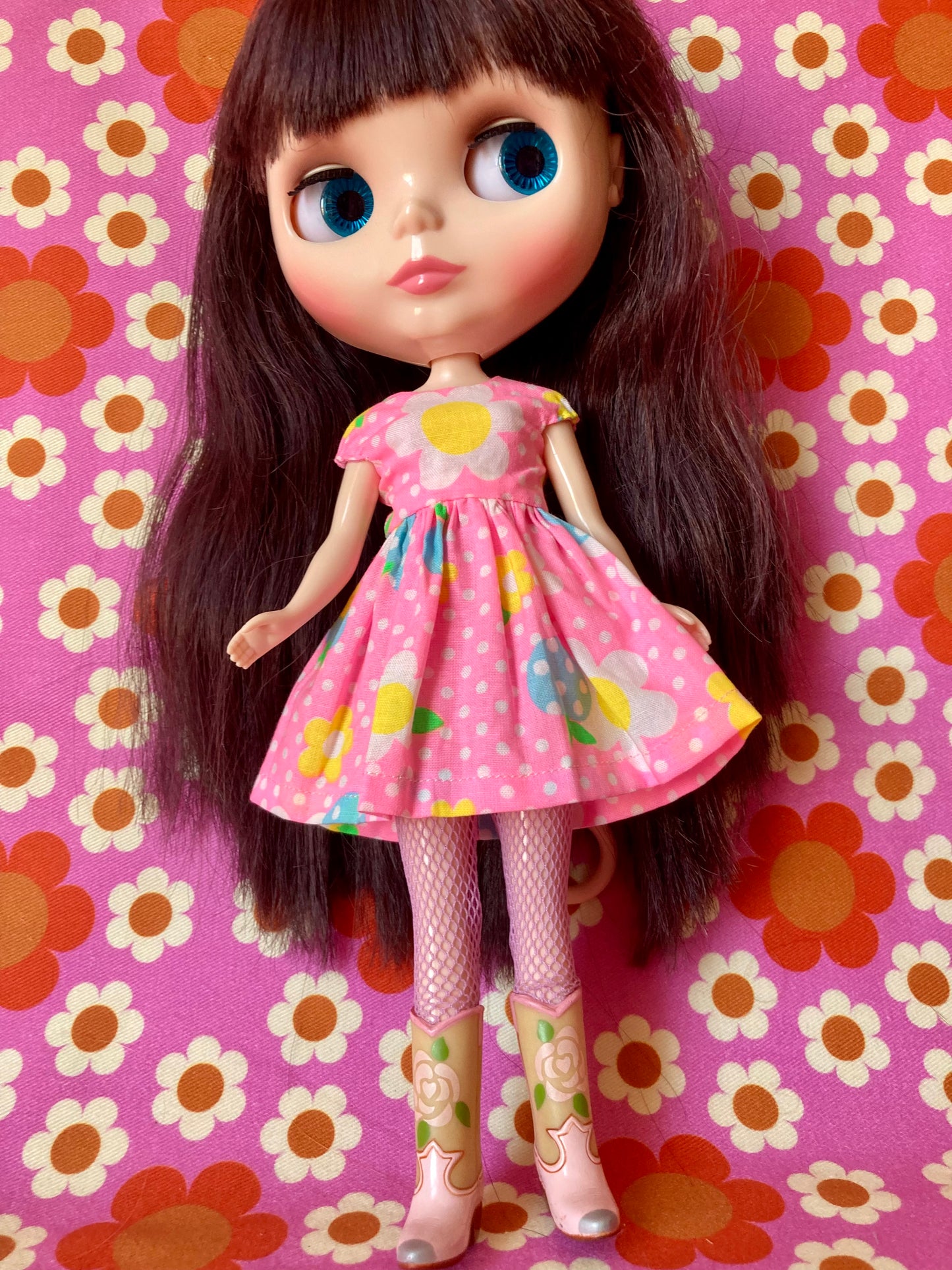 Pink Daisy Cap Sleeve Dress for Blythe Dollar