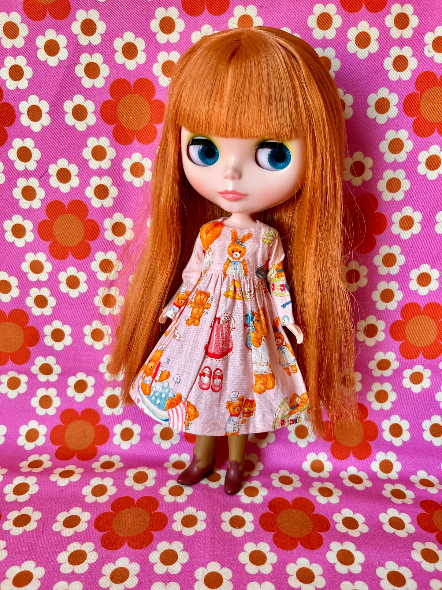 Pink Teddy Dress for Blythe Doll