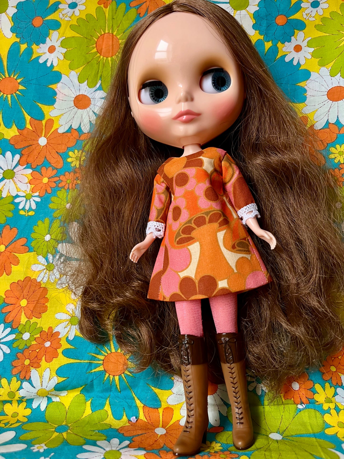 Alice Apple Mod Shift dress with sleeves OOAK