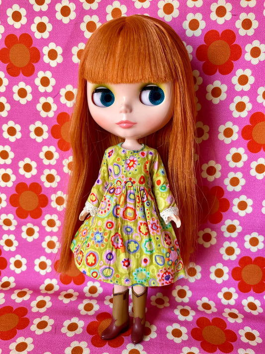 Sale Paperweight Green Long Sleeve Dress for Blythe Doll