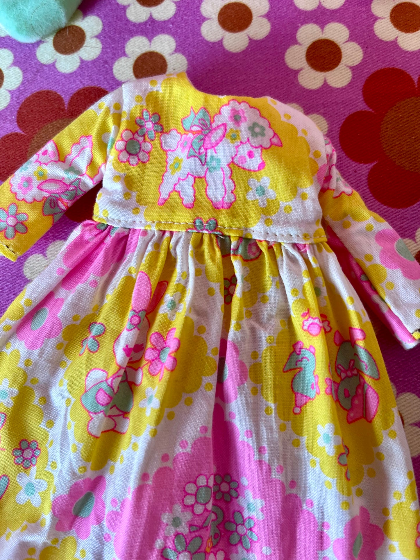 Yellow Easter Lamb Family Dress for Blythe Doll.