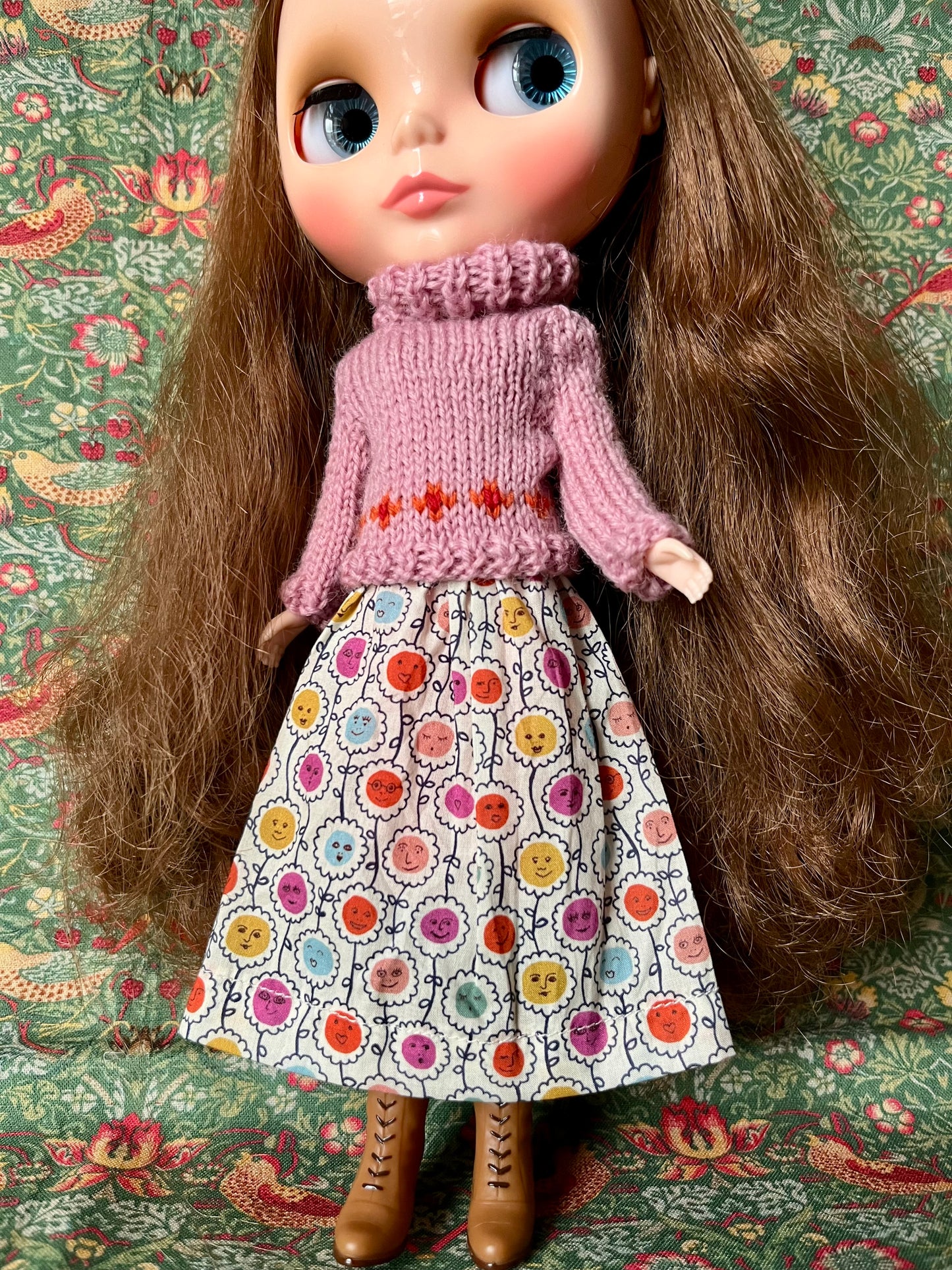 Liberty Dress & Daisy Sweater Set for Blythe Doll
