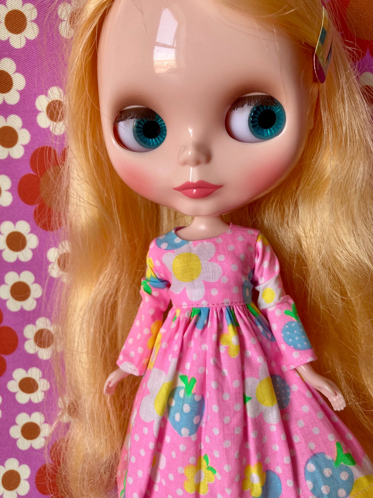 Pink Daisy Long Sleeve Dress for Blythe Dollar
