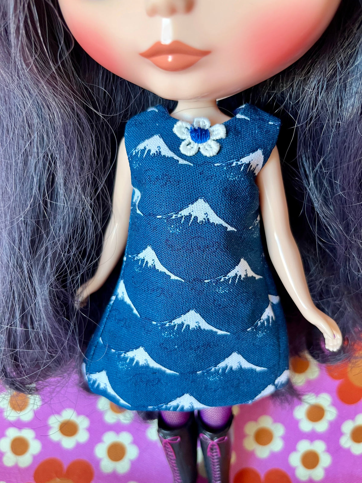 Mount Fuji Hokusai Print Mod Cilla Shift dress